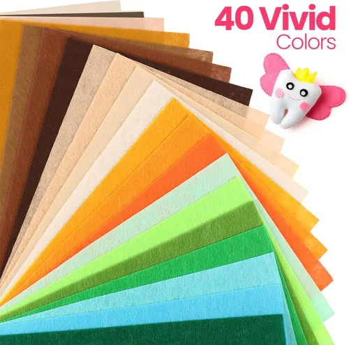 Vista 5 de Reginary - 120 hojas de fieltro de 8 x 12 pulgadas y 8 x 35 pulgadas a granel para manualidades, 40 cuadrados de tela de fieltro