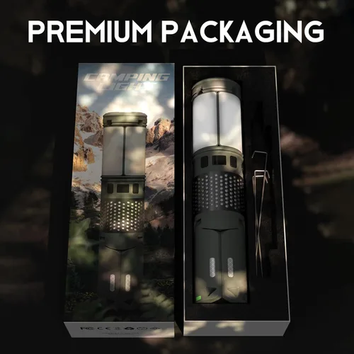 Vista 8 de Luces de camping telescópicas, luces de camping recargables con soporte, linternas de camping plegables de 12000mAh, linternas portátiles con base