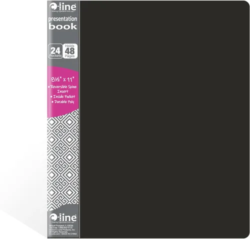 Vista 2 de C-Line, libro de presentación con protectores para encuadernación de bolsillo, para insertos de 8.5 x 11 pulgadas, color negro, Negro
