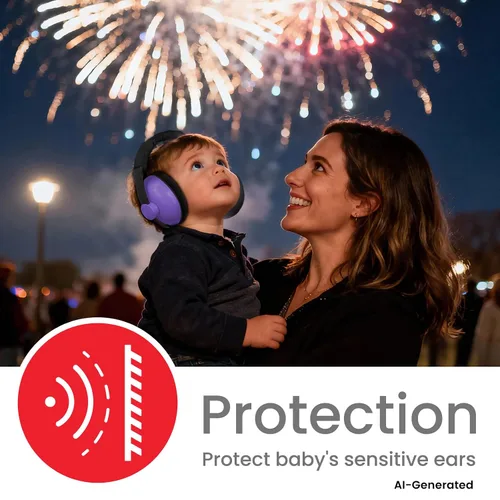 Vista 80 de Auriculares de bebé para protección contra el ruido, color blanco