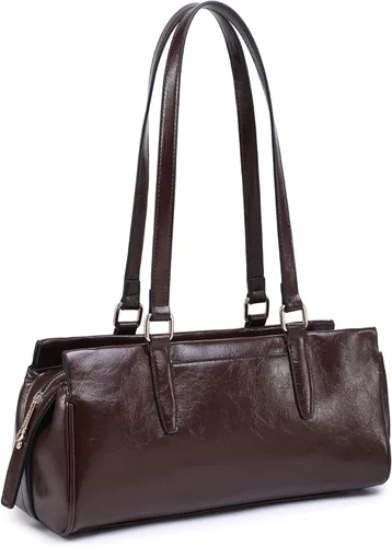 Vista 10 de Dasein Bolsos Hobo para mujer, de cuero vegano suave, con 3 compartimentos, múltiples bolsillos
