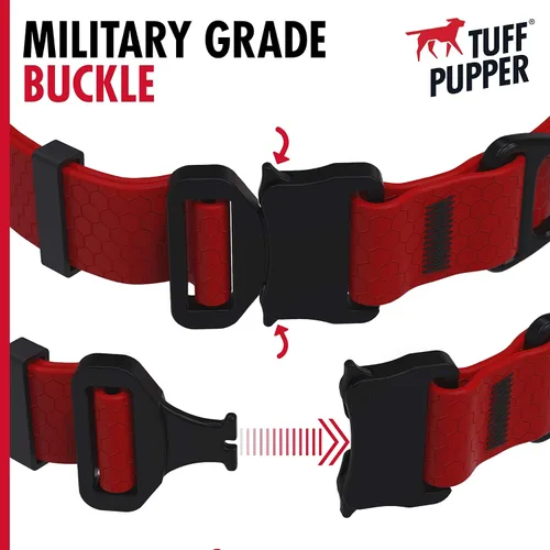 Vista 5 de Tuff Pupper Collar de acción impermeable para perros Collar de perro resistente al agua A prueba de desgarros y sin olor Herrajes metálicos
