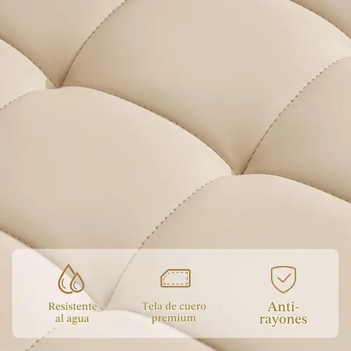 Vista 6 de Furniliving Juego de 2 Taburetes de Bar Modernos de Cuero Sintético, Taburetes Giratorios Tapizados con Respaldo, Sillas de Bar Ajustables de Altura