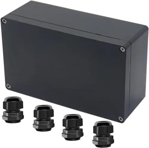 Vista 12 de Caja de Proyecto ABS Cajas Eléctricas Negras IP65 Caja Impermeable para Exteriores Caja de Conexiones Electrónicas Caja de Alimentación con Remates