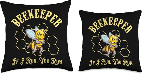 Vista 3 de Nature Cute Natural World Bears Forest Zoo Funny Run Humorous Beekeeper Sayings Jokes Throw Pillow, 16x16, Multicolor