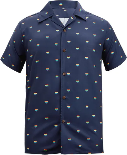 Vista 56 de Camisa hawaiana para hombre, con estampado floral, cómoda, con botones, casual, manga corta, ropa de playa para hombre