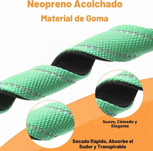 Vista 3 de Paquete de 2 collares reflectantes para perros con hebilla de cierre de seguridad, collar de nailon suave, transpirable y cómodo ajustable