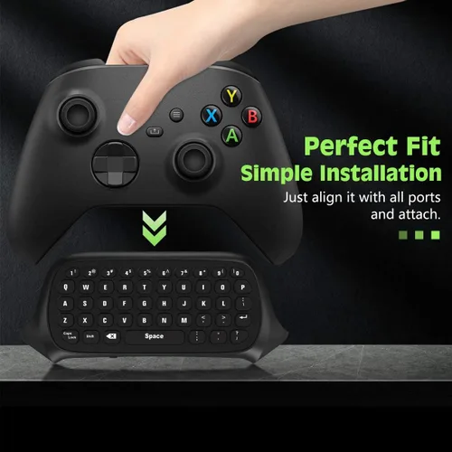 Vista 4 de TiMOVO Green Backlight Keyboard for Xbox One Xbox Series XSWireless Chatpad Message KeyPad with Headset Audio JackMini Game Keyboard Fit Xbox