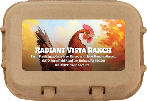 Vista 26 de Havongki 1,000 hojas – VOL.2 – Etiquetas personalizadas para cartón de huevos de 4 x 2 pulgadas, calcomanías adhesivas de huevos frescos de granja
