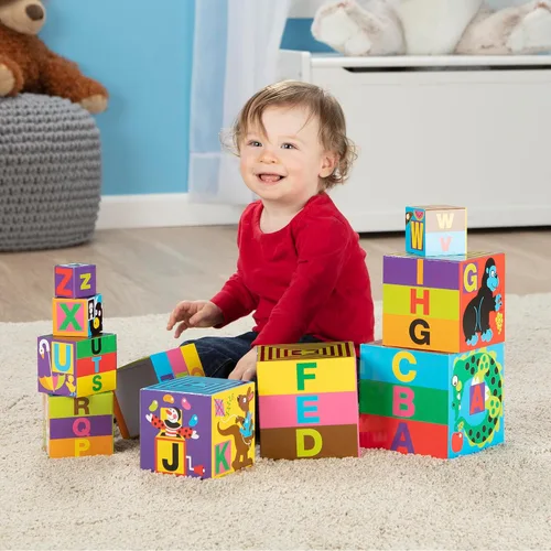 Vista 7 de Bloques para montar de Melissa & Doug deluxe, 10 piezas con alfabeto