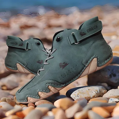 Vista 35 de JishinGal Botas Chukka de ante para hombre, ligeras, descalzas, para caminar, al aire libre, informales, italianas, hechas a mano, de caña alta, sin