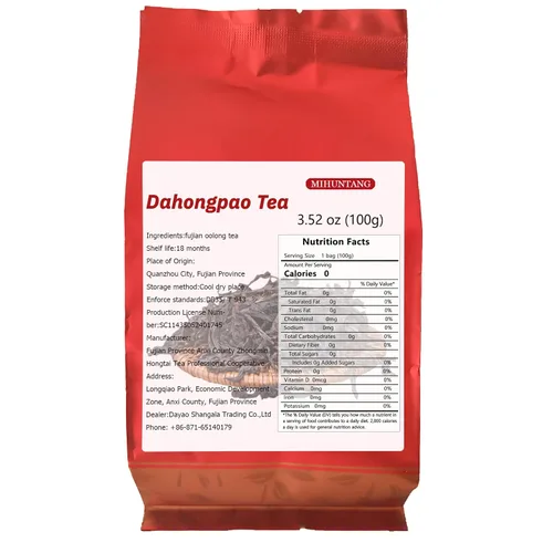 Vista 2 de Da Hong Pao Té Oolong Asado Hoja Suelta 3.5oz Fujian Wuyi Da Hong Pao Dahongpao Grande Roja Roja Roja Hoja Suelta Té Oolong 3.53 oz