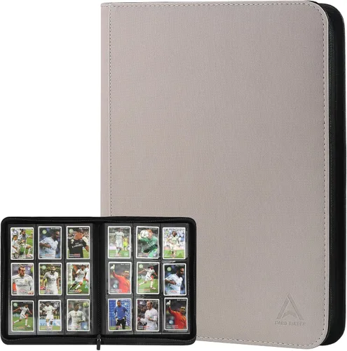 Vista 13 de Carpeta para tarjetas de 9 bolsillos, capacidad 540 con cierre de cremallera, de doble cara, resistente y elegante, protector de piel sintética