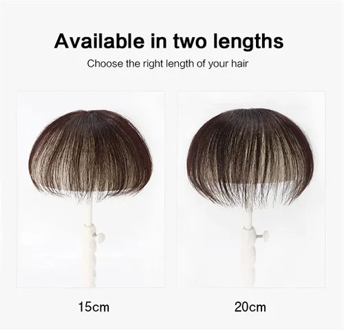Vista 4 de Mini adorno de cabello humano real para mujer, extensiones de pelo lacio con clip para pérdida de cabello leve, base de seda, 2 clips, 6.7 in