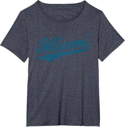 Vista 46 de Camiseta de estilo vintage de Miami Florida VARSITY SCRIPT Sports, gris, S