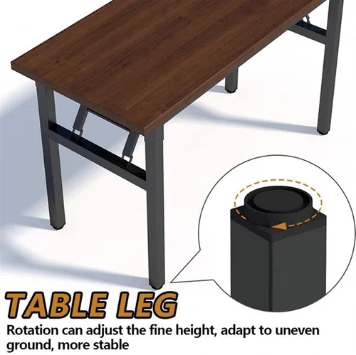 Vista 5 de TOMYEUS PC Desk Folding Wooden PC Desk Laptop Desk Portable for Home Office Modern Simple Writing Table PC Desk Study Table Furniture, 2 Colors Home