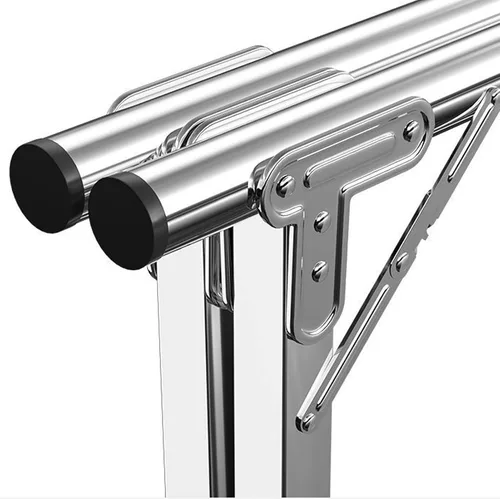Vista 3 de This Foldable Laundry Drying Rack, Heavy Duty Stainless Steel Clothes Drying Rack, Length Adjustable Space Saving Garment Rack, with 20 Windproof