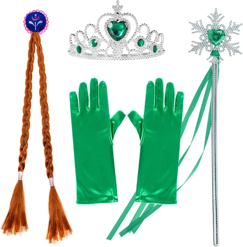 Vista 2 de Party Chili Disfraces de princesa de cumpleaños para niñas de 3 a 12 años Verde