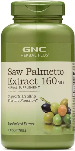 Vista 3 de GNC Suplemento de extracto de palma enana americana herbaria de 160 mg, apoya la función saludable de la próstata, 100 porciones