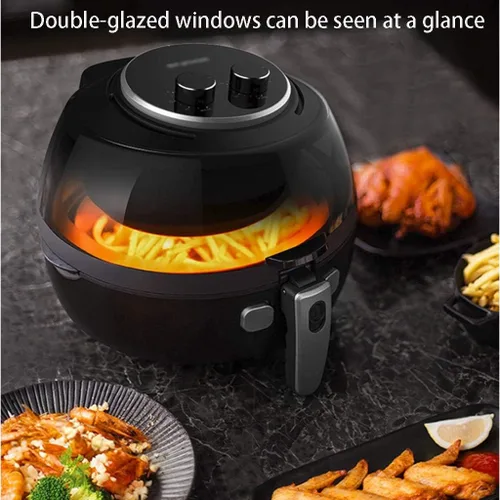 Vista 2 de Freidora de aire eléctrica, freidora de aire para el hogar, freidora de aire de gran capacidad de 5 litros, máquina de papas fritas con control