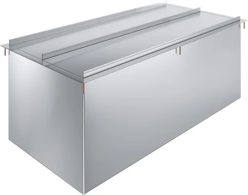Vista 3 de AmGood Cubo de hielo desplegable de acero inoxidable de 18 pulgadas x 12 pulgadas con tapa deslizante