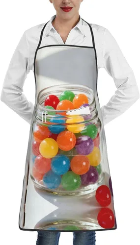 Vista 2 de Colorful Stars Delantal con bolsillos, delantales resistentes a las gotas de agua para mujeres y hombres, delantal ideal para uso doméstico