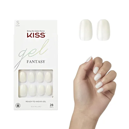 Vista 12 de KISS Gel Fantasy, uñas a presión, pegamento de uñas incluido, 'Aim High', negro, tamaño corto, forma cuadriculada, incluye 28 uñas, 0.07 onzas
