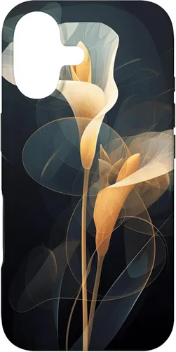 Vista 32 de Elegant Minimalist Calla Lily Abstract Dots Lines Background Case for iPhone 16