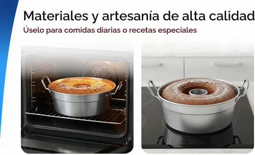 Vista 5 de Tredoni - Olla multiusos para estufa y horno, 9.5 pulgadas Estufa de anillo hueco de aluminio y horno, cocina para horno, tostadora, funciona