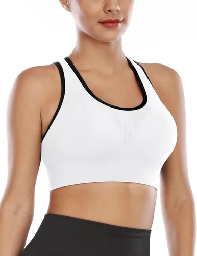 Vista 3 de Heathyoga Sujetadores deportivos de alto impacto para mujer sujetadores deportivos con relleno sujetador de entrenamiento para mujer con espalda