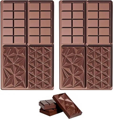 Vista 2 de La chat 2 paquetes de moldes de silicona para chocolate, molde antiadherente de grado alimenticio para hornear, dulces y mantequilla con diferentes