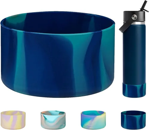 Vista 14 de WK IEASON Funda protectora de silicón base para botella de Hydro Flask de boca ancha/boca estándar, protector de fondo de silicón antideslizante