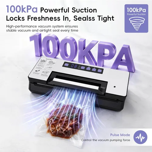 Vista 2 de Vacuum Sealer Machine, 9-in-1 Automatic Food Sealer with Built-in Cutter