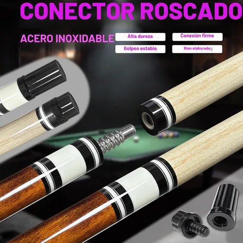 Vista 3 de HomeSeason Pool Cue Stick 58" Professional Billiard Canadian Maple Pool Stick with Leather Case & 13mm Tip, 18/19/20/21oz for Adults Pro Player 20oz