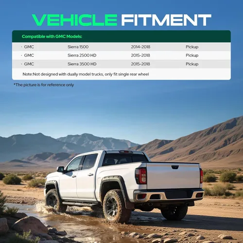 Vista 3 de YHTAUTO Protectores contra salpicaduras para GMC Sierra 1500 (Limited), Sierra 2500/3500 HD, con modelo de rueda trasera única, accesorios