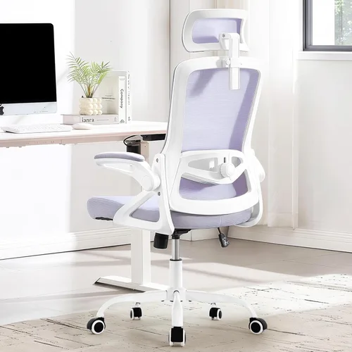 Vista 14 de Fizzin Silla de Oficina Ergonómica, Sillas de Computadora de 400 LBS con Soporte Lumbar Ajustable, Silla de Escritorio de Malla Transpirable Rosado