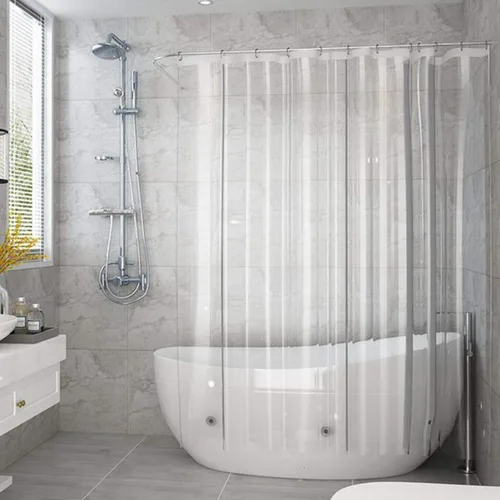 Vista 12 de AooHome Eva - Forro de ducha pequeño de 36 x 72 pulgadas, cortina de baño transparente de calibre 8 con ganchos, imanes inferiores, impermeable