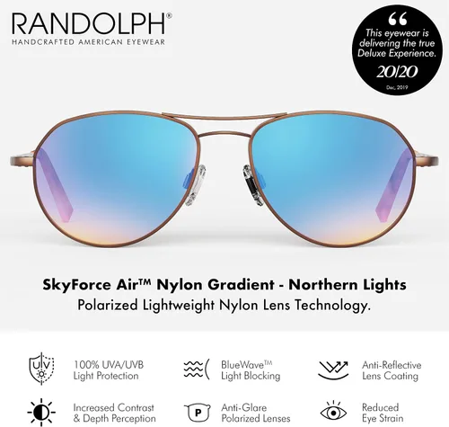 Vista 2 de Randolph USA Gafas de sol Thaden Petite Aviator para mujer 100 UV