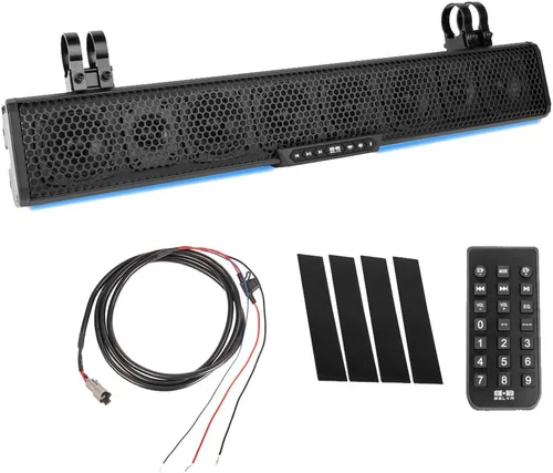 Vista 10 de BELVA BASB26v2 - Barra de sonido Bluetooth amplificada resistente a la intemperie de 26" y 500W para UTV/ATV/SxS/carrito de golf, 6 altavoces