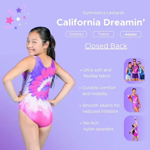 Vista 58 de Destira Premium Closed Back Gymnastics Leotards for Girls - Snug Performance Fit (Size Up for Comfort), GIRLS/CHILD Sizes