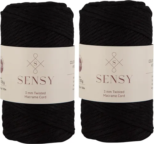 Vista 16 de Sensy - Cuerda de macramé prémium de 0.118 in, 109 yardas, 100% algodón, una hebra torcida, cuerda de macramé, hilo de algodón para macramé, hilo