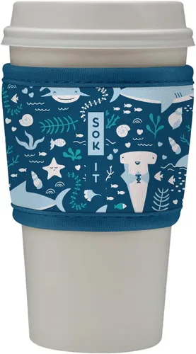 Vista 150 de Sok It HotSok Coffee & Tea - Funda de neopreno con aislamiento reutilizable (floral abstracto)
