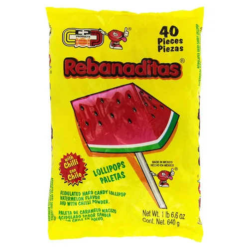 Vista 2 de Kit de dulces mexicanos picantes que incluye paletas Vero Watermelon Rebanaditas, 120 piezas