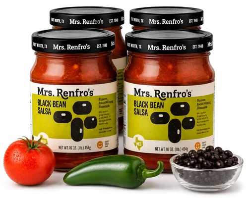 Vista 7 de Mrs. Renfro's Medium Salsa, 16 oz Jars (Pack of 2) – Gluten Free Medium Heat Tomato Salsa with Jalapeños, Onions & Peppers – Texas-Style Salsa for