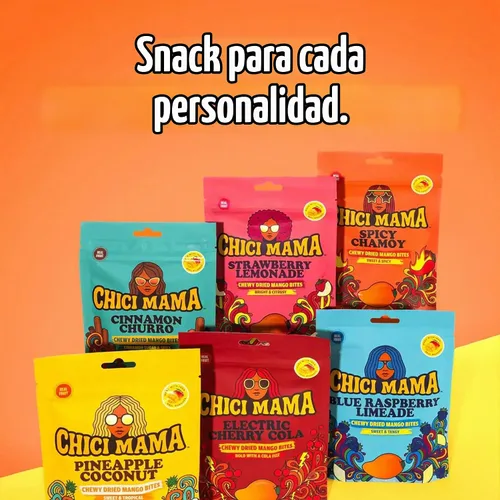 Vista 5 de Chici Mama Mango Bites - Limada de frambuesa azul, aperitivo de mango seco, paquete de 2