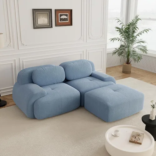 Vista 36 de Sofás modulares sin hueso de 152.8 pulgadas para sala de estar, sofá modular con diván en forma de L, cómodo asiento profundo tapizado de tela