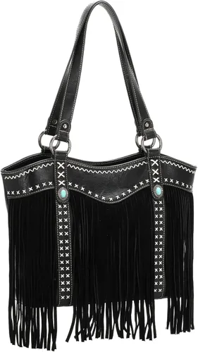 Vista 4 de Montana West Bolso de mano occidental para mujer, colección de flecos, bolsos aztecas bohemios