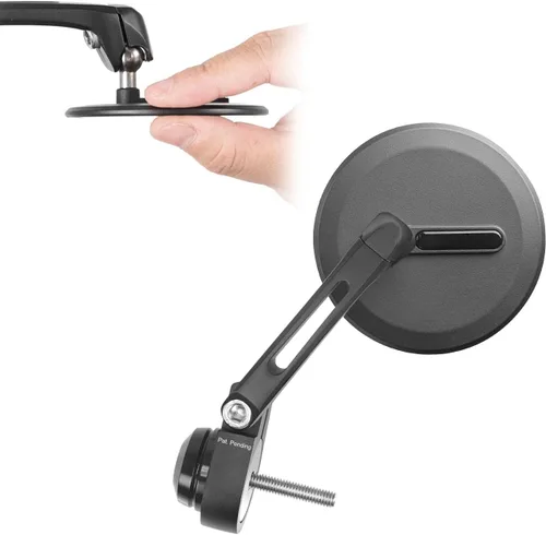 Vista 16 de KiWAV Espejos de extremo de barra de motocicleta Ojo Negro compatible con manillar roscado M6