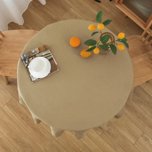 Vista 15 de NLMUVW Mantel de Lino Marrón para Mesas Redondas, Mantel Pequeño Color Chocolate, Cubierta de Mesa Estilo Granja para Cocina, Comedor, Café, 36