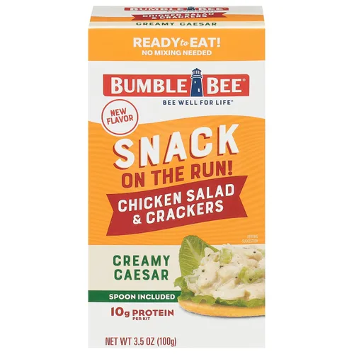 Vista 22 de Bumble Bee Snack on the Run BBQ - Kit de ensalada de pollo con galletas, 3.5 onzas, lista para comer, cuchara incluida, aperitivo de proteína